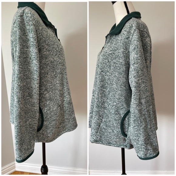 Stan Herman Women's XL zip up jacket heather green layer outdoor camping pockets - Picture 11 of 12